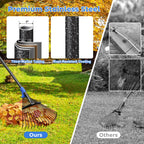 Adjustable Garden Rake for Leaves-Heavy Duty Metal Rake with 8-17" Expandable Head,Long Handle Lawn & Yard for Grass, Shrubs,Flower Beds,Camping,Outdoor Cleaning, Women & Kids