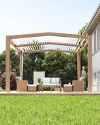 Peak Roof Louvered Pergola 11 ft x 13 ft, Outdoor Aluminum Pergola