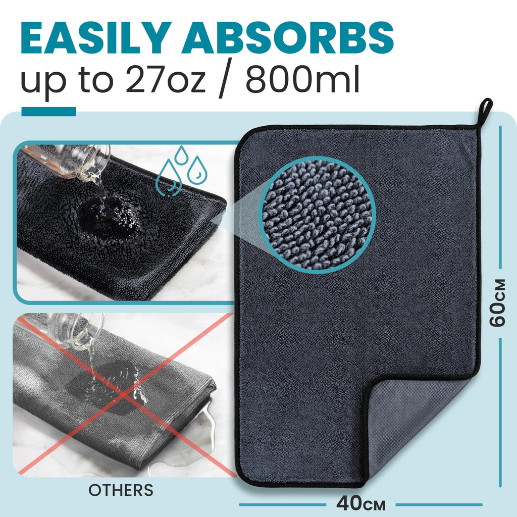 Shiny Bath Shiny Wipes XL Drying Towel, the Original, Ultra Absorbent Twisted-Loop Design, Streak-Free Drying Towel, Shiny Wipes Shower Cleaning Cloths (7 Towel)