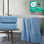 POLYTE 430 GSM Microfiber Quick Dry Lint Free Bath Sheet, 70 x 35 in, Set of 2 (Waffle Weave)