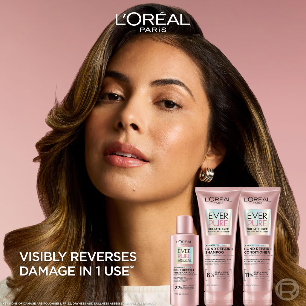L'Oreal Paris Sulfate Free Bond Repair+ Shampoo and Conditioner, 13.6 Fl Oz