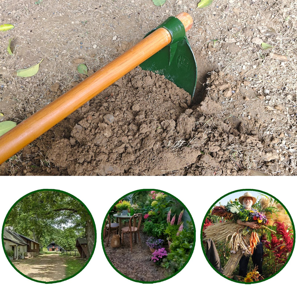 Paiaojia Heavy Duty Garden Round Eye Hoe for Soil Digging 2.2Lb (1Kg)- High Carbon Rail Steel, Hand-Sharpened Edge, Heat-Treated for Strength & Stable Performance(Not Included Handle)