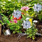 FameFame 10 Pack Pre-Assembled Pinwheels for Yard and Garden, Silver