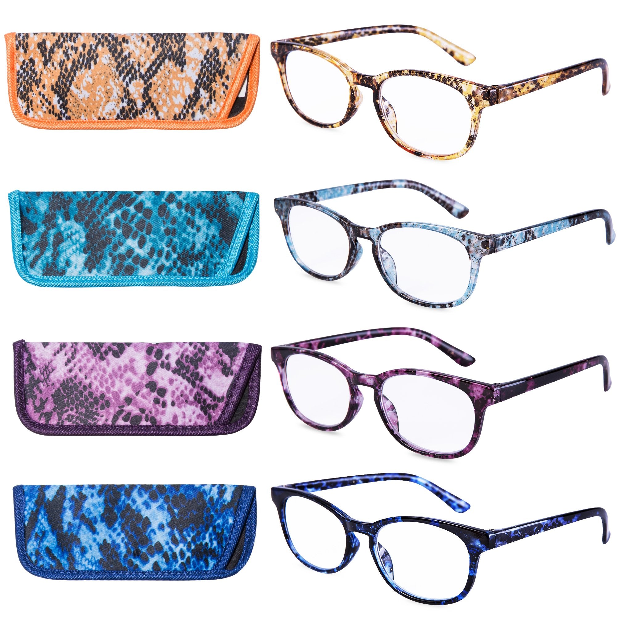 EYEGUARD Reading Glasses 4 Pack Quality Fashion colorful Readers for women