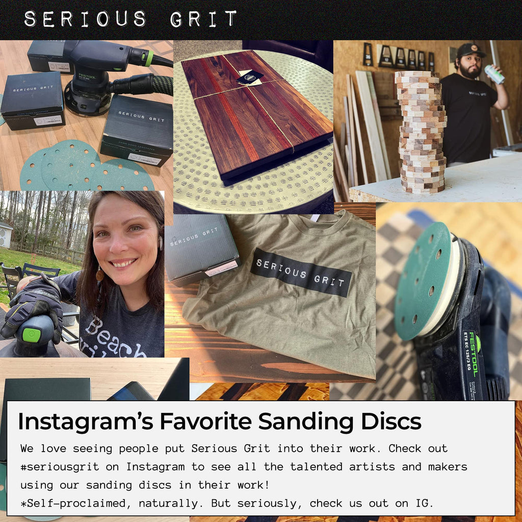 Serious Grit - 5-Inch 9-Hole 60 Grit Sanding Discs - Heavy-Duty Hook & Loop Film Discs - Sandpaper for Random Orbital Sanders - 25 Pack Box