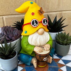 Mood Lab Garden Gnome - Hippie Drummer Gnome Figurine - 9.1 Inch Tall Funny Lawn Statue - for Outdoor or House Decor
