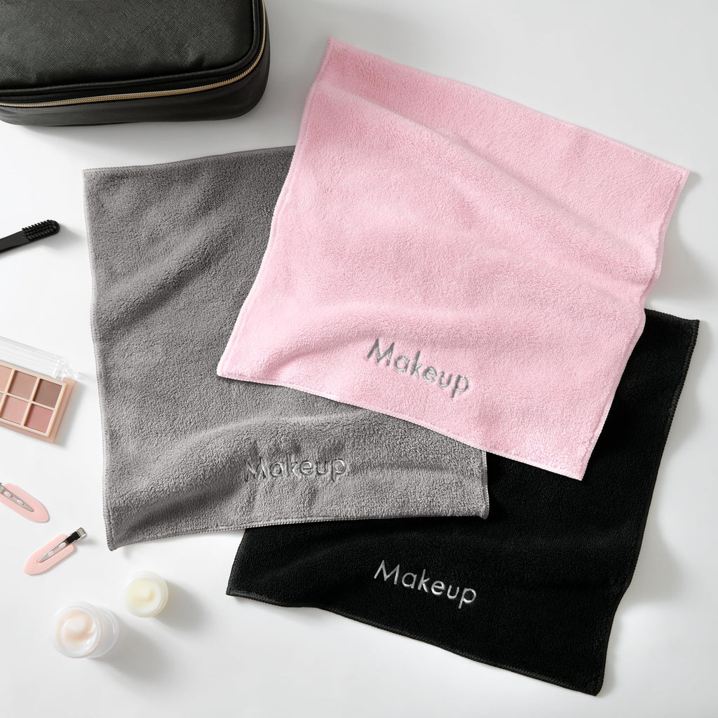 Arkwright Makeup Towels - Pack of 6 - Ultra Soft & Gentle Microfiber Coral Fleece Washcloth Face Make Up Remover, Reusuable Eraser Cloth Essentials for Hosts & Artists, 13 x 13 in, Black