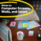 Post-it Super Sticky Notes, 3 x 3 in, Assorted Brights, 24 Pads