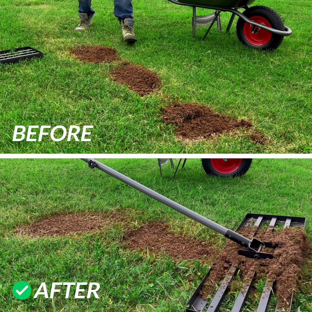Walensee Lawn Leveling Rake, Reinforced Leveler with 6.5FT Steel Handle