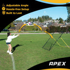 Apex Sports Adjustable Volleyball Rebounder Net 7x4 ft ��� Bounce Back Training Equipment with Angle Customization for Practicing Volleying, Bumping, Spiking ��� Durable & Portable with Travel Bag