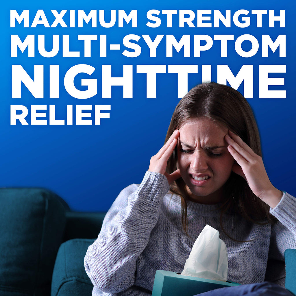Amazon Basic Care Vapor Ice Day and Night Severe Cold and Flu Relief Caplets, Maximum Strength Multi-Symptom Medicine for Cough, Sore Throat, Nasal Congestion, 48 Count
