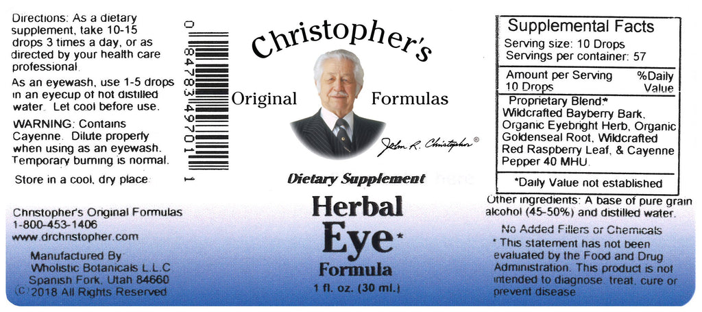Herbal Eyebright Extract Christopher's Original Formulas 1 oz Liquid