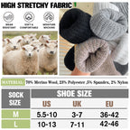EBMORE Womens Merino Wool Slouchy Boot Socks Thermal Warm Winter Thick Scrunch Slouch Cozy Crew Gifts Socks 4 Pairs Stocking Stuffers(Black/khaki/Grey/White,M)