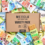 Mezcla Puff-Crispy Plant Based Protein Bars - Variety Pack - Healthy Snacks for Adults & Kids - Granola Bars for School, Travel, & Office Snacks - Gluten Free, Vegan, Non GMO, 10g Protein - 16 Count