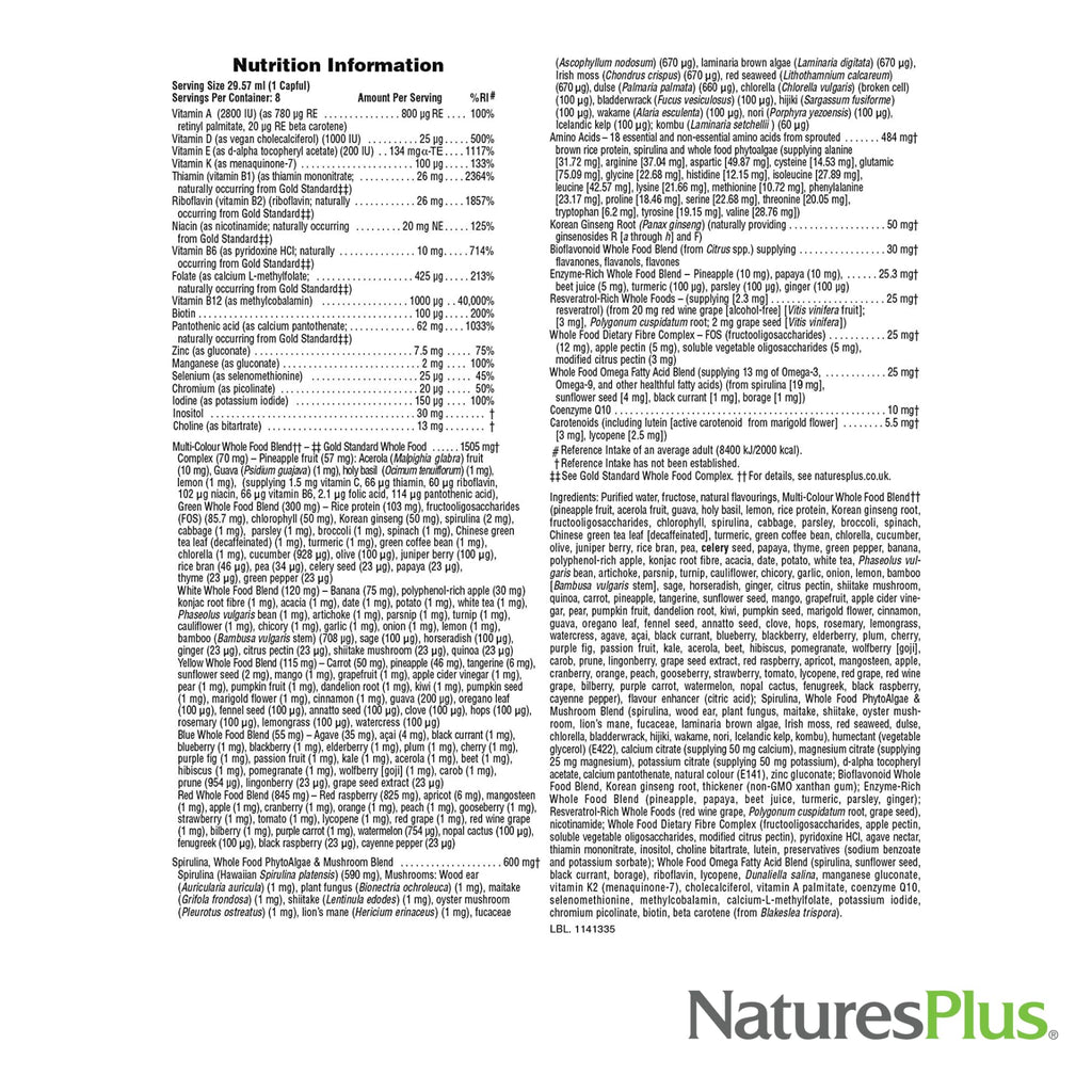 NaturesPlus Source of Life GOLD Multivitamin Liquid - 8 fl oz, Pack of 2 - With Vitamins D3, B12 & K2 - Vegetarian & Gluten Free - 16 Total Servings