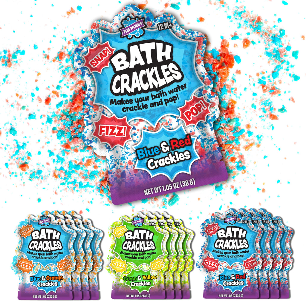 Tub Works® Bath Crackles Bath Toy, Variety 12 Pack | Nontoxic & Fragrance-Free | Makes Bath Water Crackle & Pop for a Unique Kids Bath | Swirl Water for Fizzy Fun | Sensory Kids & Toddler Bath Toys