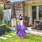 Old Lady Porch Goose Outfits 23 in Bathrobe Lawn Goose Costume Set Purple