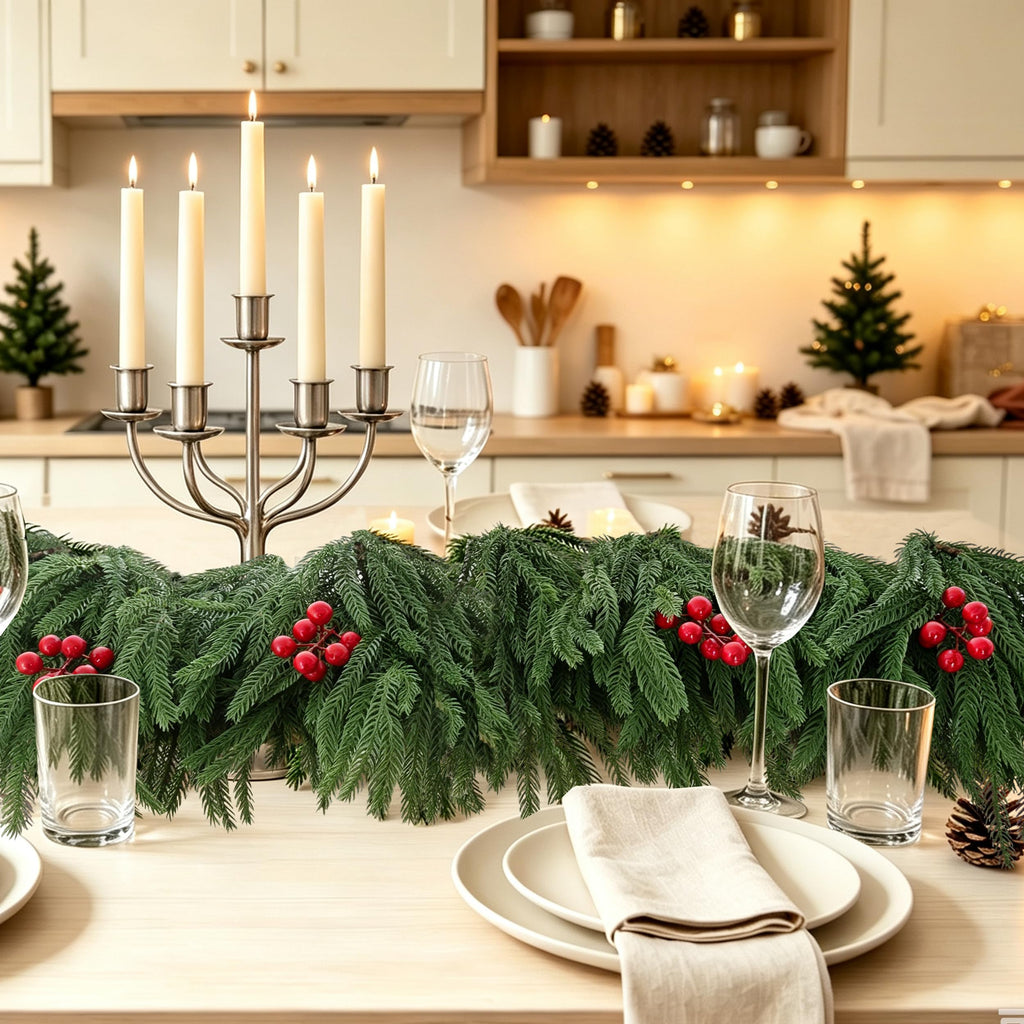 Rowfad 12 Pcs Artificial Norfolk Pine Branches Faux Christmas Stems (12)