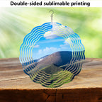 10 inch Sublimation Wind Spinner Blanks Round Bulk Sublimation Blanks Products Stainless Steel Metal Outdoor Garden Decoration for Heat Press Transfer Sublimation Blank Gift 10 Pack (10 pcs 10 inch)