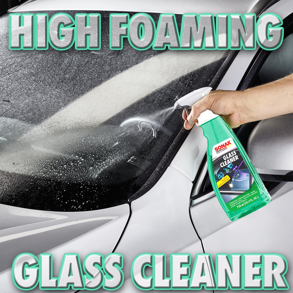 SONAX Glass Cleaner 338400 | Powerful Streak Free Formula for Crystal Clear Windows and Mirrors | Easily Removes Dirt Grease and Grime | Safe for Automotive and Household Use | 750ml
