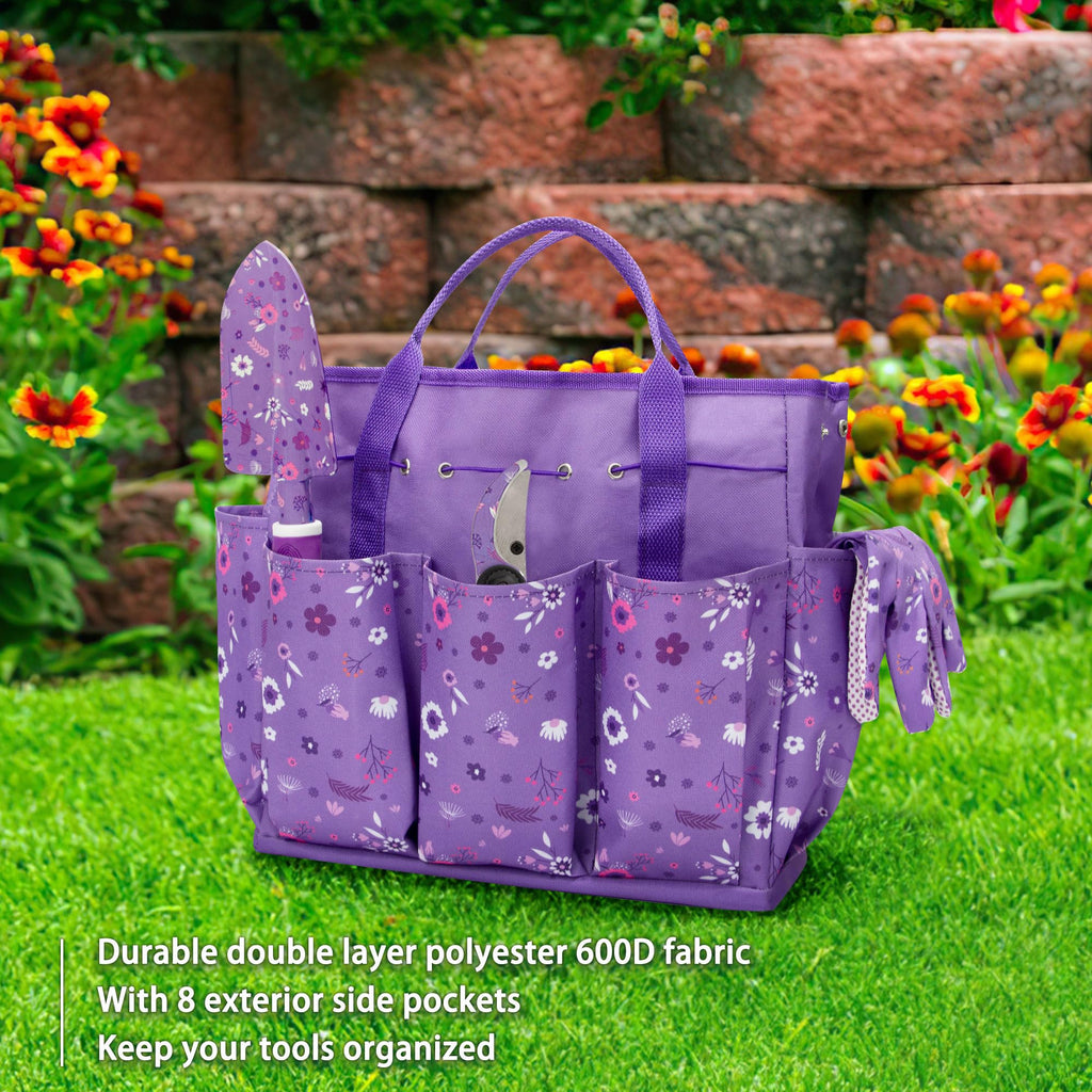 LZPTYYSN Gardening Gifts for Women, Garden Tool Set, Heavy Duty Gardening Hand Tools with Garden Tool Bag, Purple