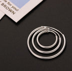 Sllaiss 3 Pairs 925 Sterling Silver Small Hoop Earrings For Women Men Round Endless Hoop Earrings Set Lightweight 10MM 15MM 20MM (Set 1：10MM 15MM 20MM)