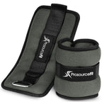 ProsourceFit Ankle / Wrist and Arm / Leg Weights Set of 2, Adjustable Strap for Men and Women, Grey 2 LB