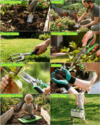 10PCS Heavy-Duty Garden Tools Set for Beginners - Rust-Proof Aluminum Garden Kit with Soil Tester, Repotting Mat & Kneeling Pad, Perfect Gardening Gift for Women, Mom & Beginners