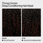 Eva NYC Therapy Session Deep Conditioning Hair Mask with Vegan Protein, Jojoba Oil + Argan Oil - Hydrate, Soften + Repair Hair Strength - Sulfate Free - Warm Vanilla Scent - 13.5 fl oz