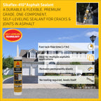SIKA Sikaflex-410 Asphalt Sealant, Black, Self-Leveling Hybrid Sealant for Filling Cracks in Asphalt Driveways,Roadways and Pavements - 9 fl. oz. Cartridge,Fills Cracks up to 1.5 in. Wide(Pack of 12)