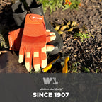 Wells Lamont Women's Garden Gloves, Small, Mint Green/Rust, HydraHyde Leather Hybrid, Water-Resistant, Adjustable Wrist, 2-Pair Pack, for Gardening, Reusable, Adult
