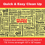 Mule Head Brand Big Mule Wipes XL Heavy-Duty Wipes - 10" x 12"