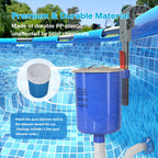 MUWOOB Above Ground Pool Skimmer with 5 Skimmer Socks, Wall Mount Surface Skimmer with Hose & Basket, Compatible with Intex Pools, Adjustable Floating Filter, Automatically Removes Leaves & Debris