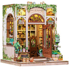 CUTEBEE Book Nook Kit - DIY Miniature House Dollhouse Kit for Adults and Teens, Booknook Tiny House Bookshelf 3D Wooden Puzzle, Gifts for Family (Green Life Bookshop)