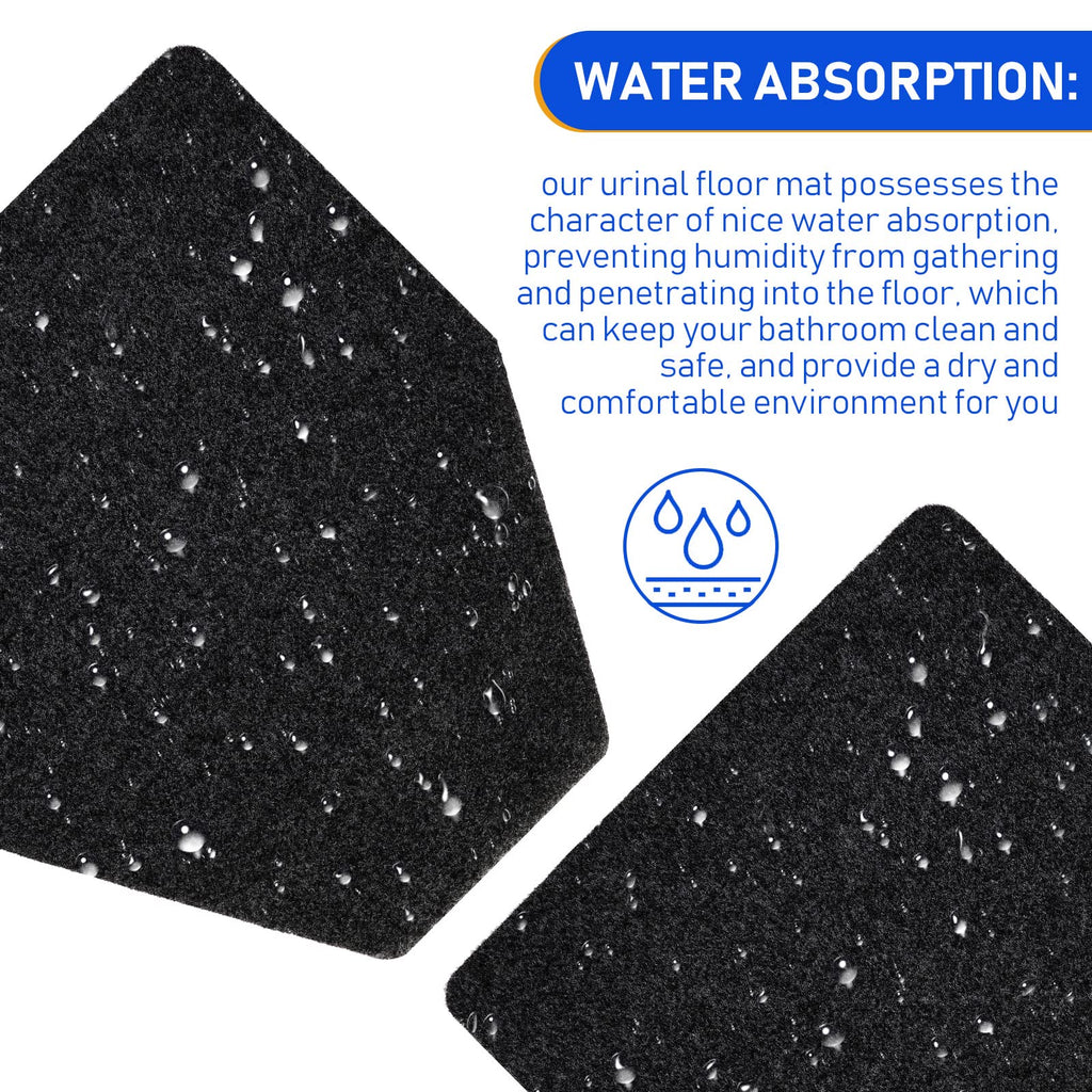 Nuanchu 20 Pack Urinal Mats for Men Bathroom, Large, Black
