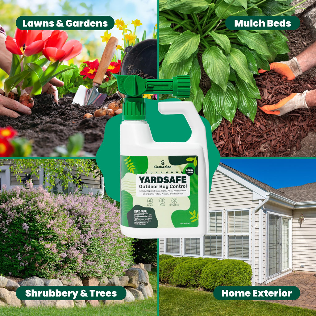 Cedarcide YardSafe | Kills & Repels Mosquitoes, Ticks, Fleas, Mites & More with Natural Essential Oils | Family & Pet-Safe | Eco-Friendly | 1 Quart (32 Oz.)