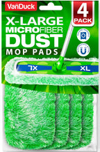 VanDuck XL Dust Mop Pads Compatible with Swiffer XL (4 Pack) - Extra Large Dry Pads Refills - Microfiber Covers Reusable Mop Heads (Handle is Not Included)