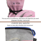 WZQH Leather Work Gloves for Men or Women. Medium Glove for Gardening, Tig/Mig Welding, Construction, Chainsaw, Farm, Ranch, etc. Cowhide, Cotton Lined, Utility, Firm Grip, Durable. Pink-Grey M