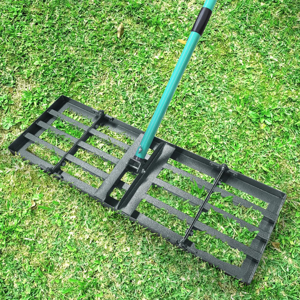 30"x10" Lawn Leveling Rake, Yard Leveling Rake for Soil with 77" Handle