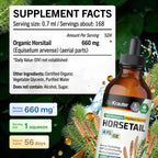 BIO KRAUTER® Horsetail Supplement for Hair, Skin & Nails - Vegan & Pure Horsetail Herb Liquid Drops 660 mg per Serving 4 Fl.Oz. - Silica Hair Supplement - Alcohol & Sugar Free - 56 Days of Supply