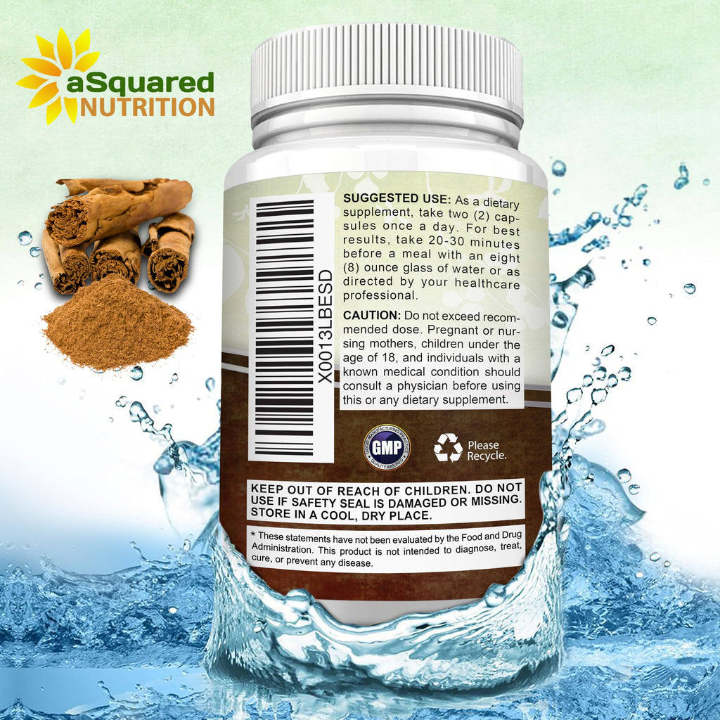 Natural Ceylon Cinnamon 1200mg - 120 Capsules, True Cinnamon from Sri Lanka, Extract Supplement Pills Promotes Heart Health