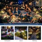 SUNCKET Solar Lights Outdoor, 120LED 2pack Fairy Garden Lights Decor for Outside Fireworks Lights Solar Powered for Yard, Patio, Pathway, Walkway, Balcony, Warm White