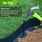Quibbay 2 Inch x 50FT Landscape Edging Border with 75 Anchoring Spikes, No Dig Garden Border Edging Kit, Plastic Lawn Edging Border for Landscaping Garden Flower Beds Lawn Yard Paver Pathway, Black