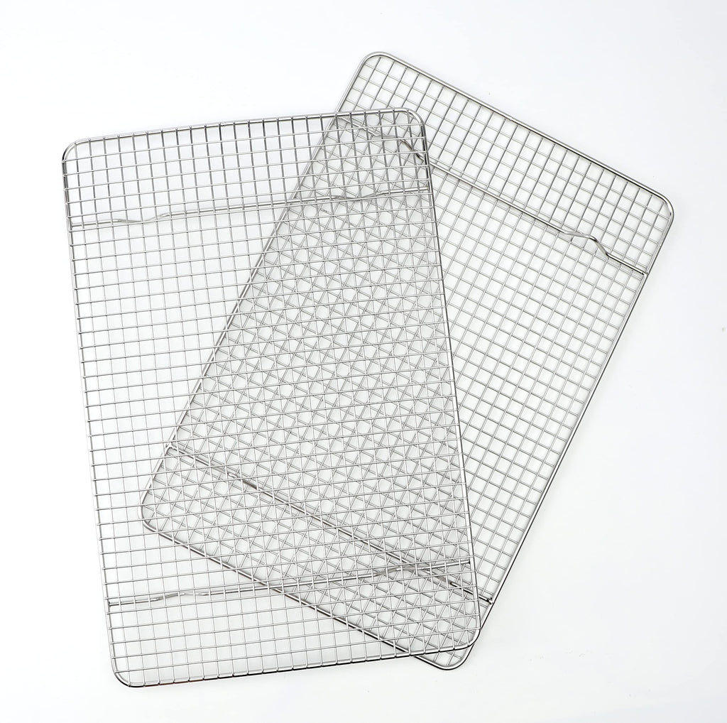 Spring Chef 10" x 15" Stainless Steel Cooling Racks for Baking - Oven Safe - Cookie Racks for Cooling Cookies - Fits Jelly Roll Pan - Perfect for Grilling, Roasting, Cooking, Drying - Set of 2