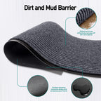 MaxMat Commercial Floor Mat, Heavy Duty Indoor Outdoor Door Mat, 3x5 Feet Grey, Waterproof Entrance Mat, Non-Slip Backing Rug for Office, Store, Warehouse, Hallway, Garage & Entryway
