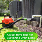 EZVAC - AC Drain Line Cleaner Adapter Evacuates & Unclog AC Drain Line - HVAC to PVC AC Drain Line Cleaner Tool - Universal Fit AC Drain Line Unclogger - AC Drain Line Cleaning Tool - Clear Visibility