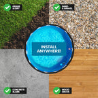 Above Ground Pool Liner Pad, 12' Foot Round, Pre-Cut Heavy Duty Outdoor Pool Pads for Above Ground Pools, Black Swimming Pool Liners for Padding and Protection, Thick Pool Mats to Prevent Punctures