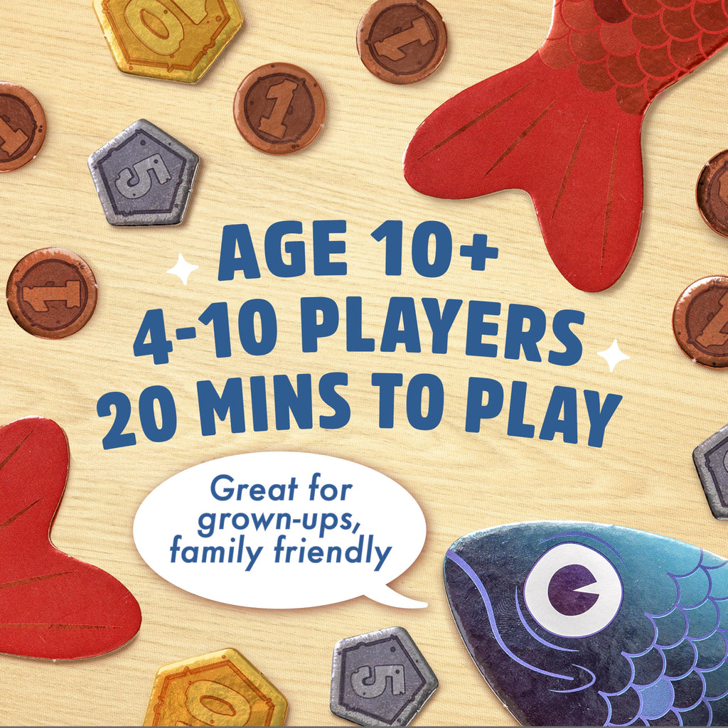 Sounds Fishy: Funny Bluffing Trivia Board Game for Families, 4-10 Players