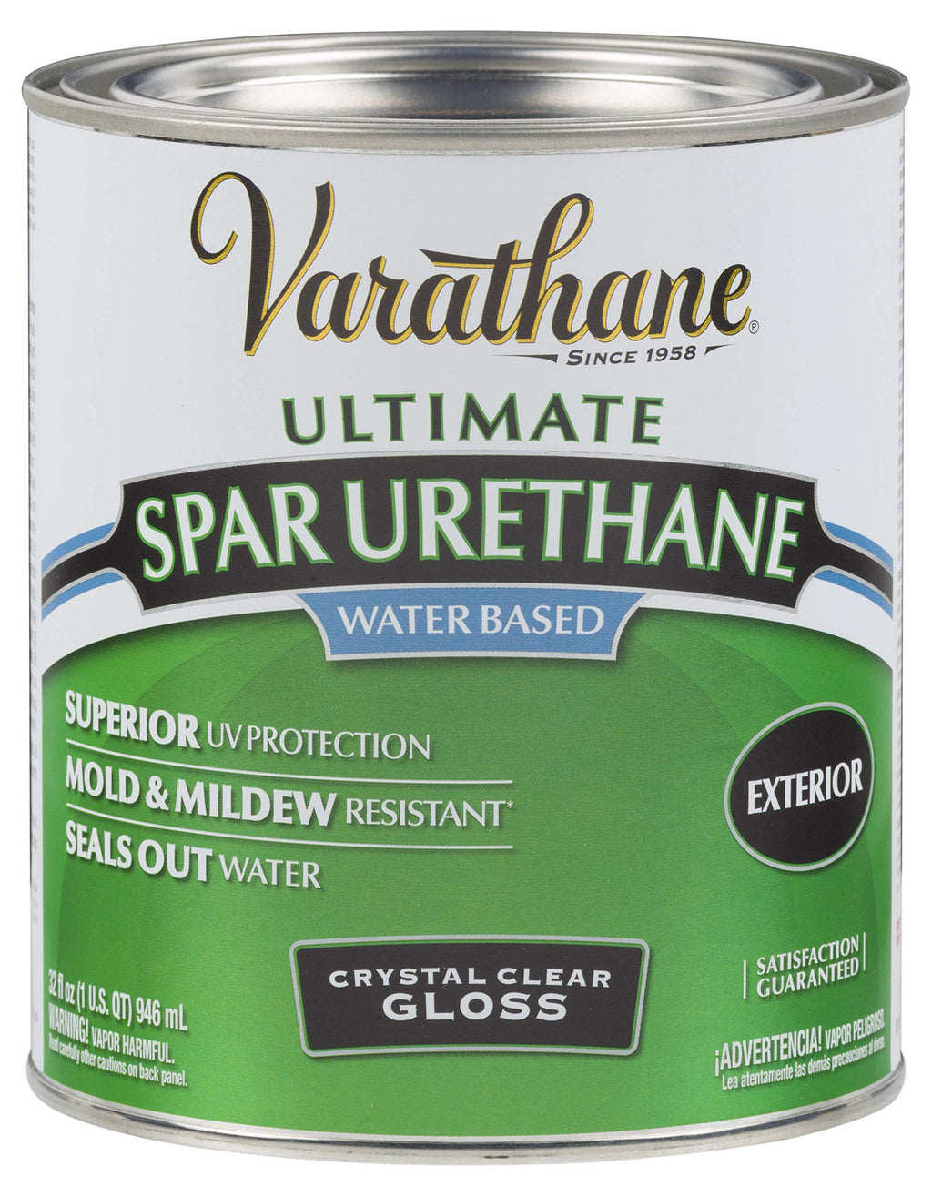 Varathane 250041H Water-Based Ultimate Spar Urethane, Quart, Gloss