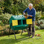 Werph 43 Gal Dual Chamber Compost Bin Tumbler for Backyard Garden, Green